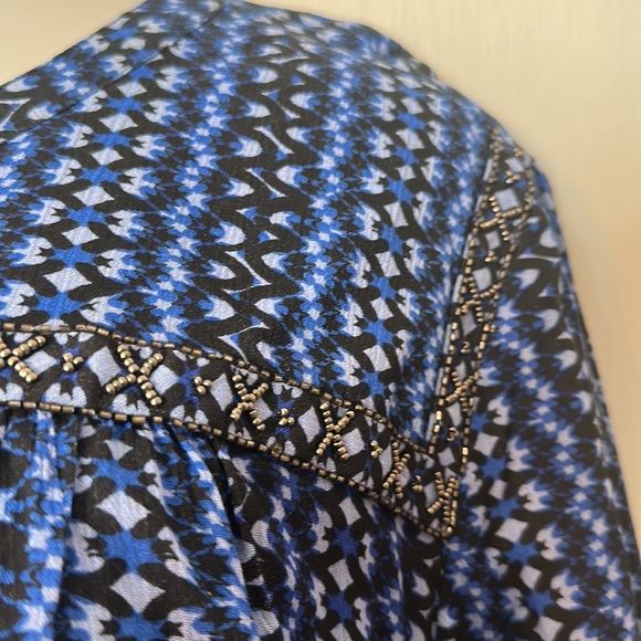 NWT Catherin’s size 2x LS Blue and Black Blouse - Picture 6 of 10